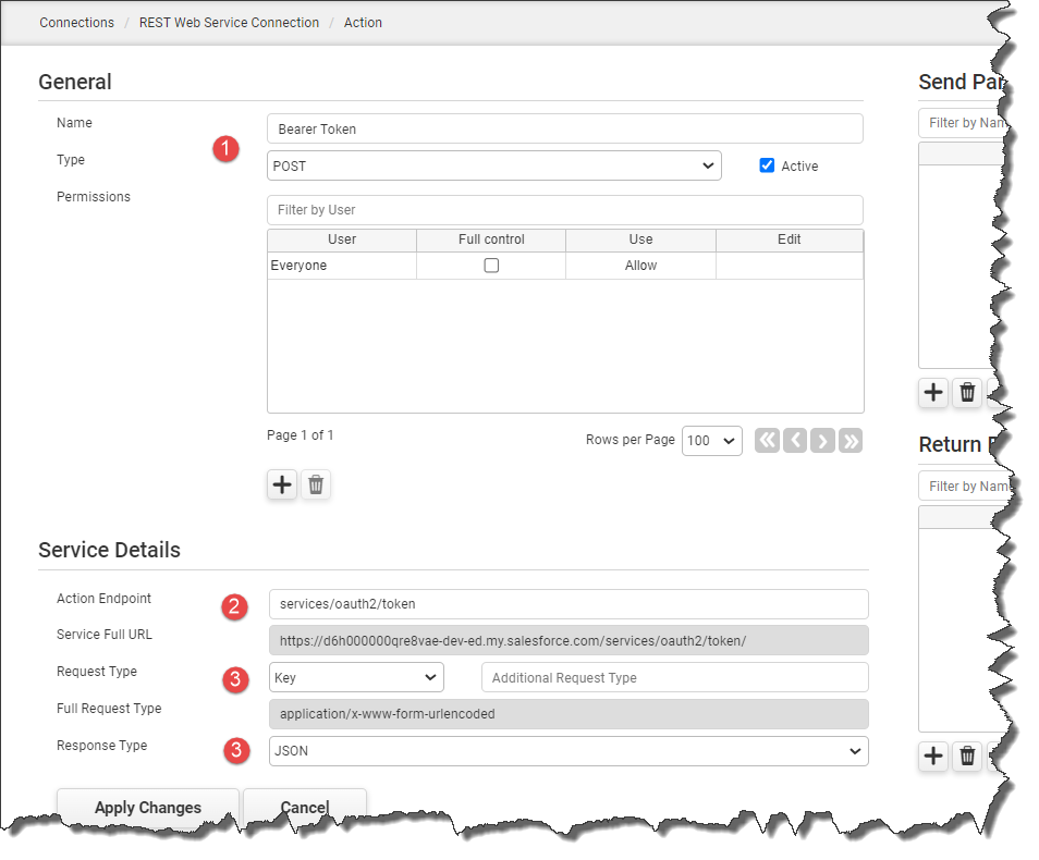 Salesforce REST API Bearer Token Action