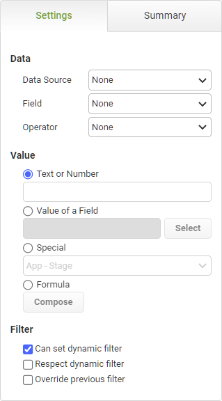 Set Filter Settings