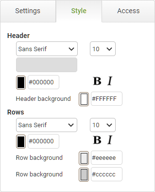 Crosstab Style