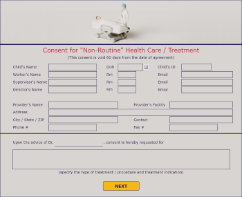 Consent for non-routine healthcare