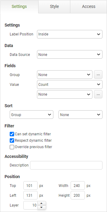 Pie Chart Settings